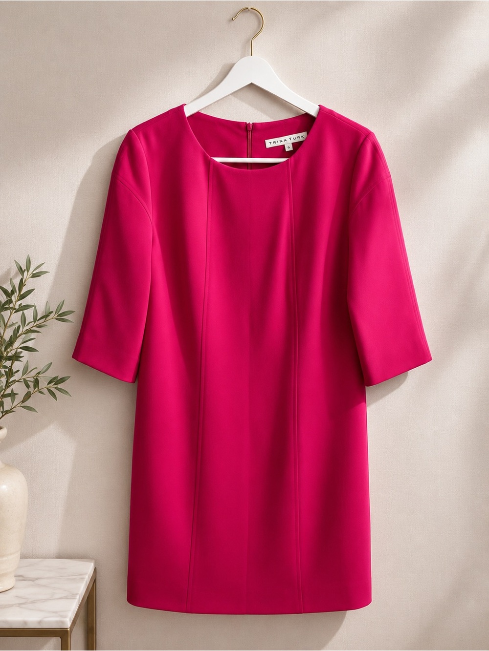 Trina Turk Hot Pink Shift Dress - Picture 2 of 9